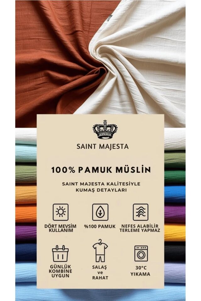 Müslin Bluz Yelek 100% Pamuk Arka Düğmeli - Kadın Şık Üst Giyim - SM25