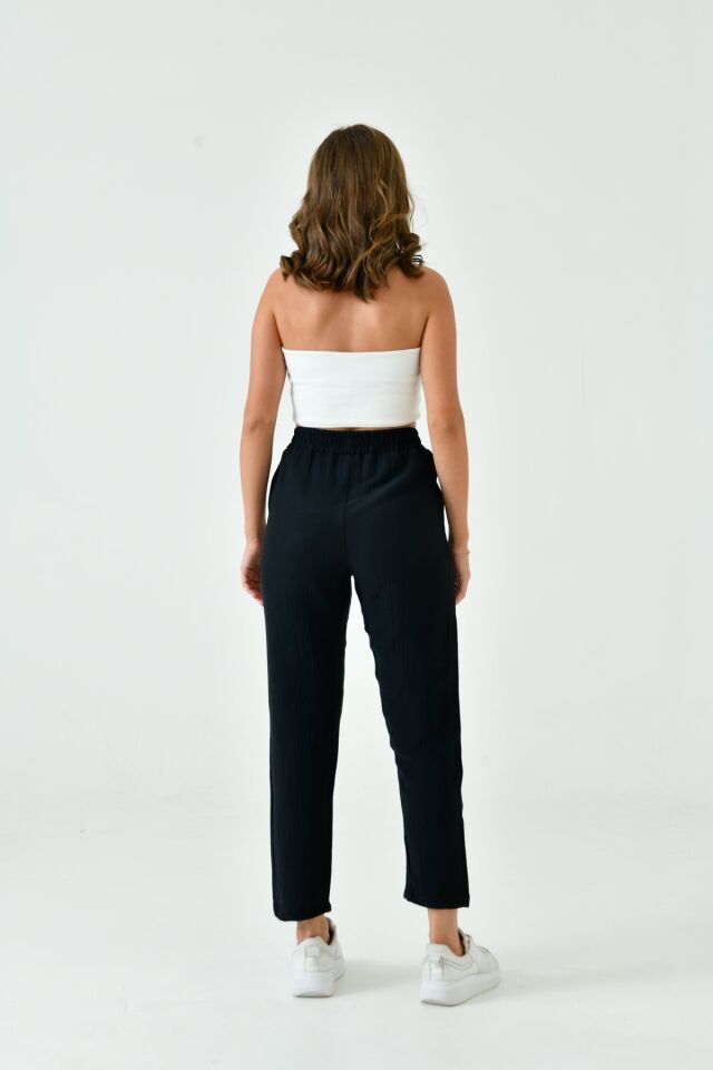 Kadın Yazlık Müslin Pantolon %100 Pamuk Dar Paça Cepli (SM25)