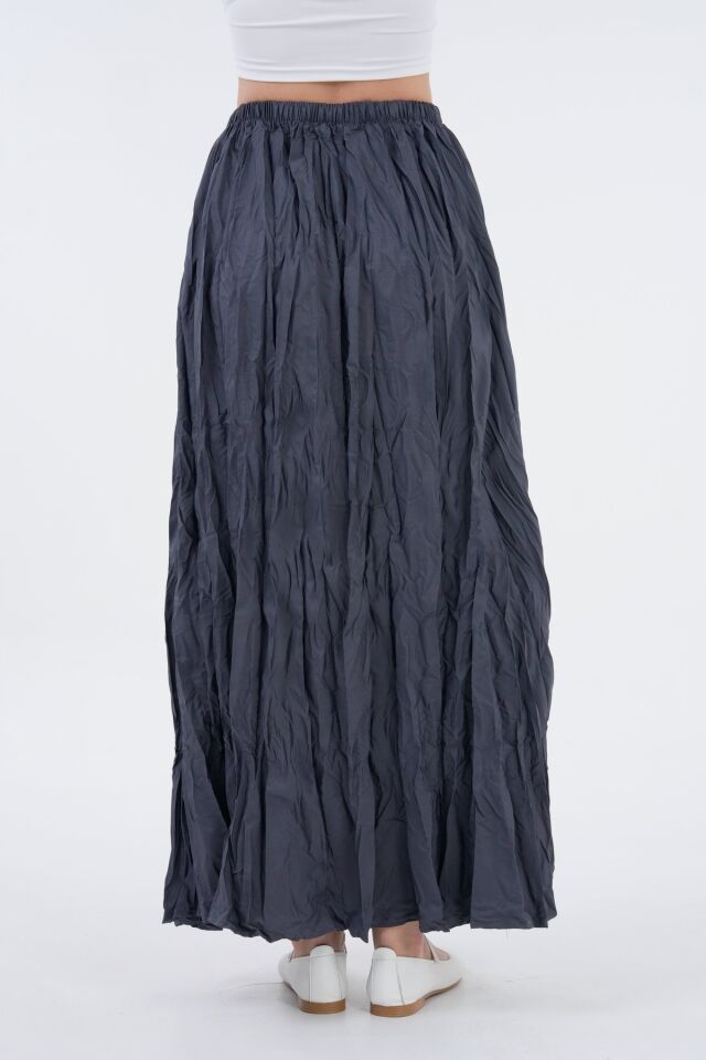 Kraş Pileli Maxi Kırışık Etek Modern Stil Ütü Istemez - Sm2025