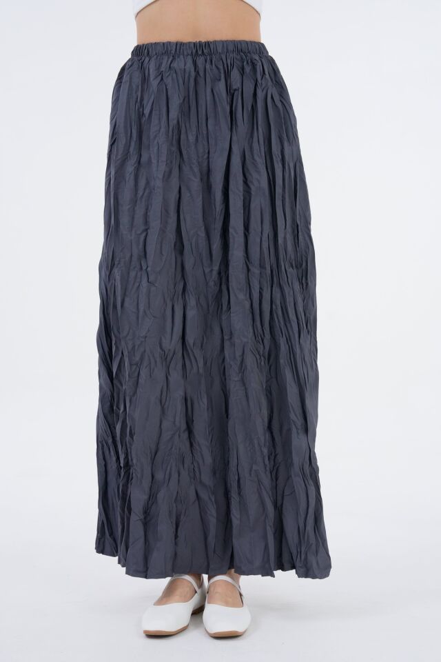Kraş Pileli Maxi Kırışık Etek Modern Stil Ütü Istemez - Sm2025
