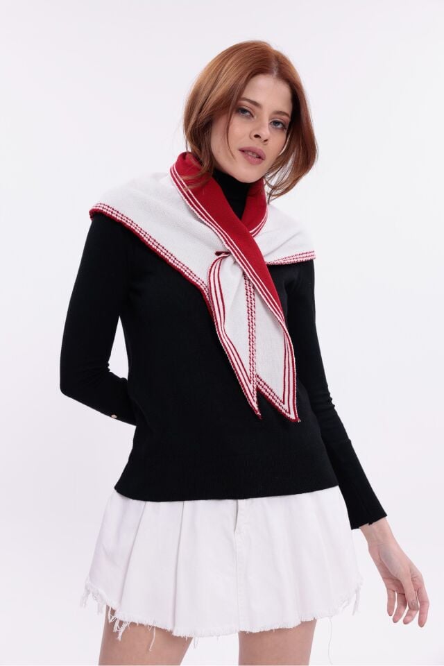 Kadın Çift Taraflı Atkı Akrilik Yumuşak Kışlık