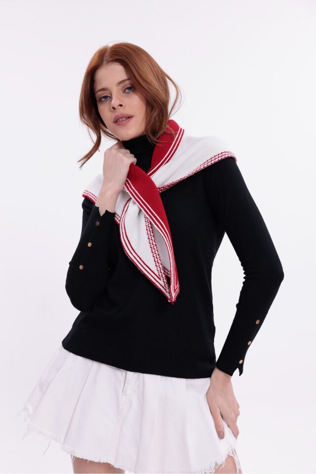 Kadın Çift Taraflı Atkı Akrilik Yumuşak Kışlık