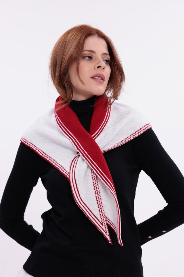 Kadın Çift Taraflı Atkı Akrilik Yumuşak Kışlık