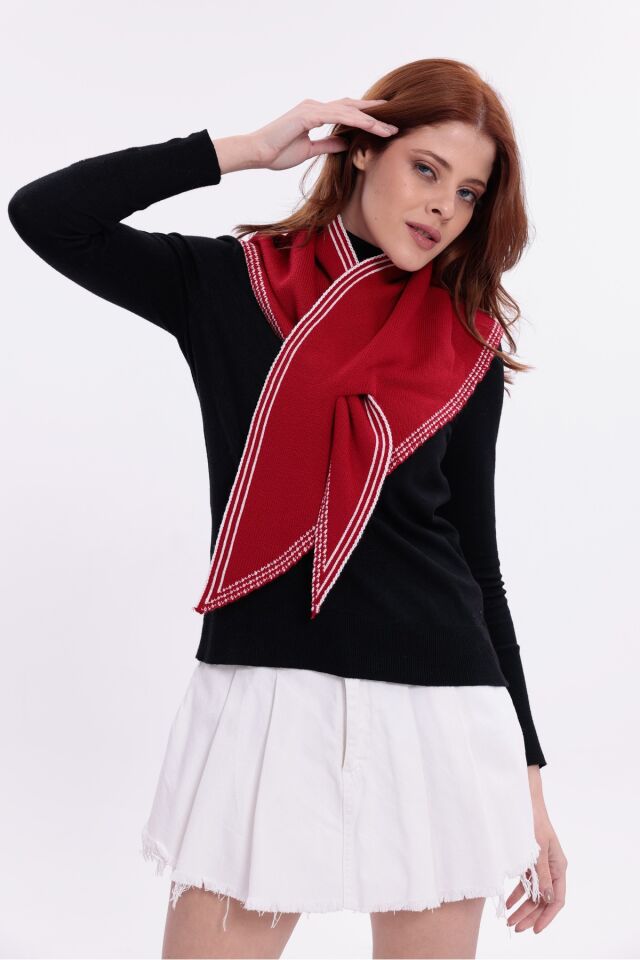 Kadın Çift Taraflı Atkı Akrilik Yumuşak Kışlık