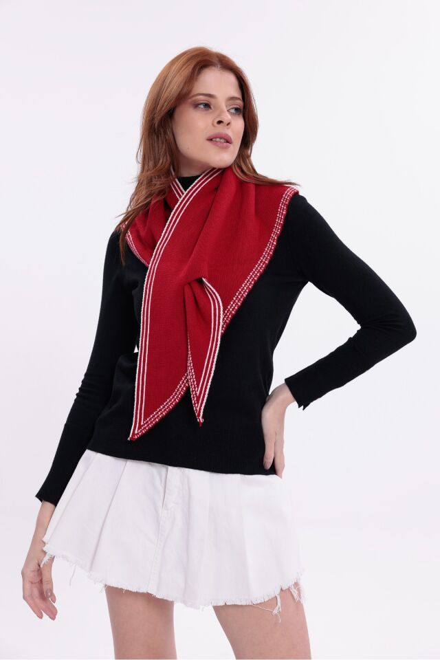 Kadın Çift Taraflı Atkı Akrilik Yumuşak Kışlık